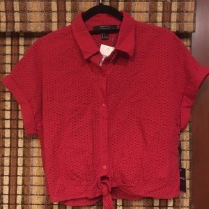 Forever 21 Red cropped blouse